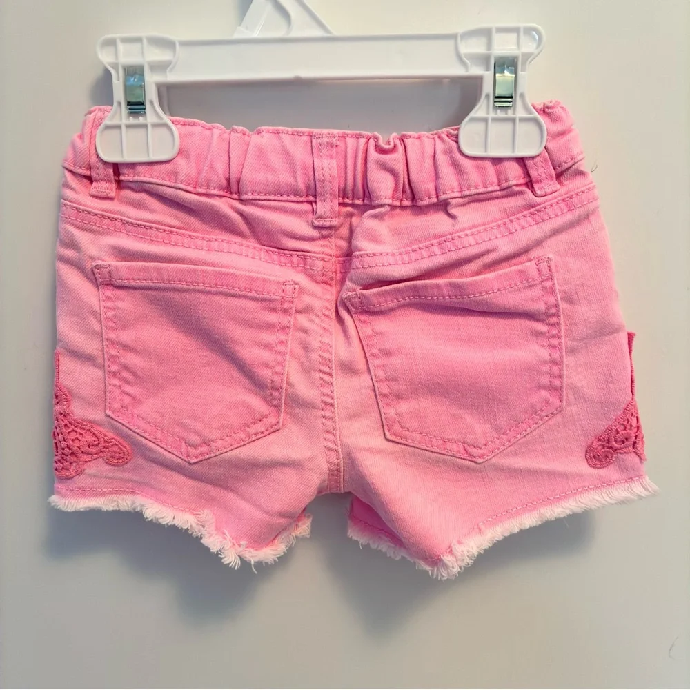 OshKosh B'gosh Toddler Girl's Shorts Pink Denim & Lemon Print Sun Short Size 3T